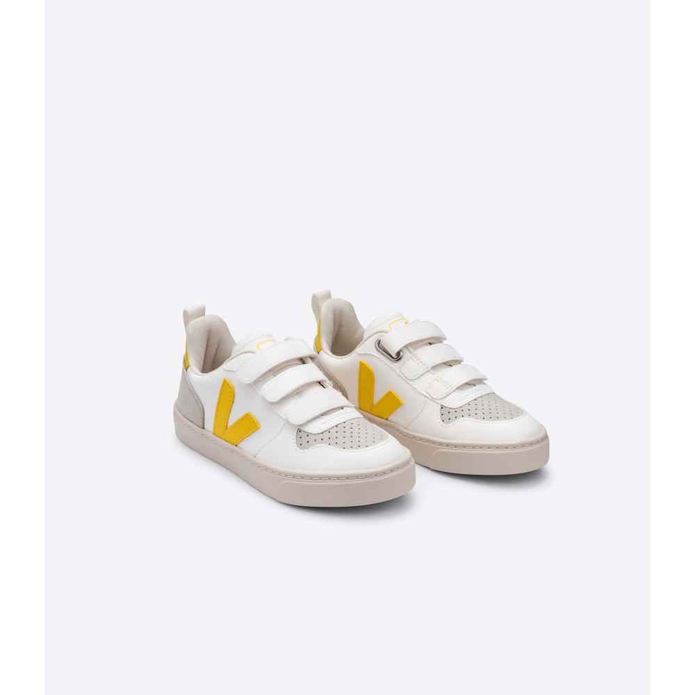 Veja V-10 CWL Tornacipő Gyerek White/Yellow | HU 860AHK